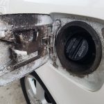 dirty gas tank door